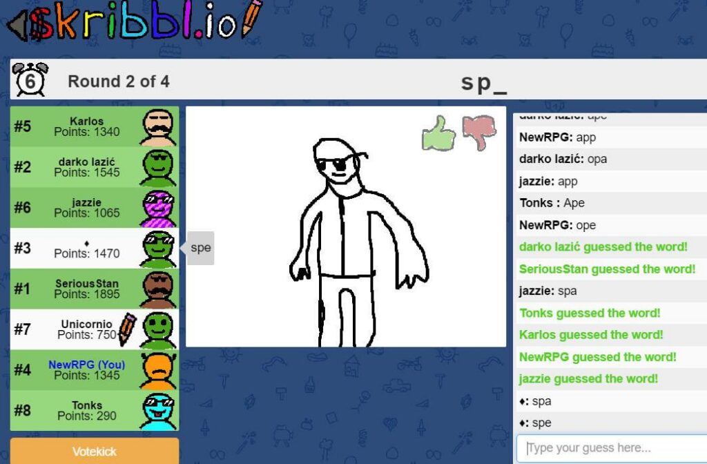 Drawing and guessing game